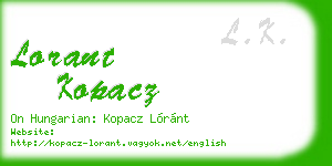 lorant kopacz business card