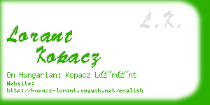 lorant kopacz business card